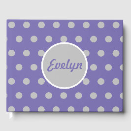 Personalisiert Polka Dot Guest Book (Lavender & Gr Gästebuch