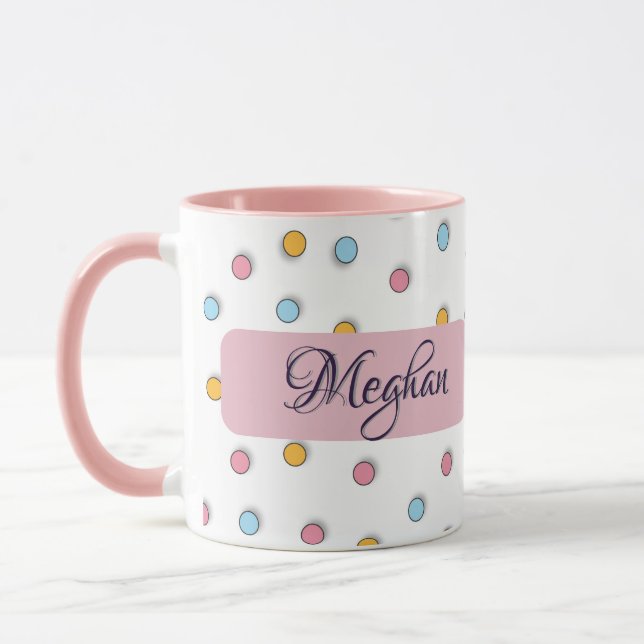 Personalisiert Polka Dot-Kaffee Tasse (Links)