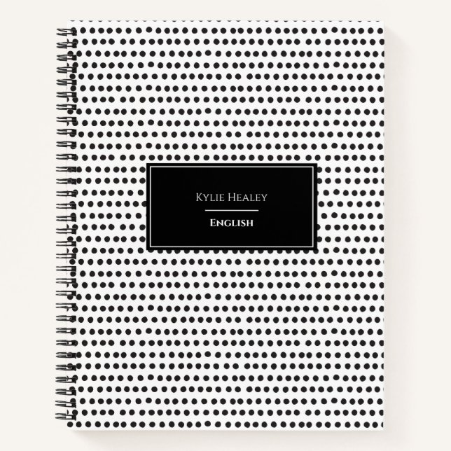 Personalisiert-Polka-Dot-Notebook Notizbuch (Vorderseite)
