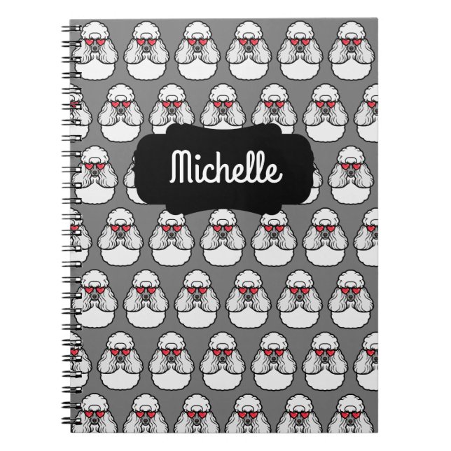 Personalisiert Poodle Pattern Funny Notizblock (Vorderseite)