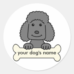 Personalisiert Poodle Runder Aufkleber