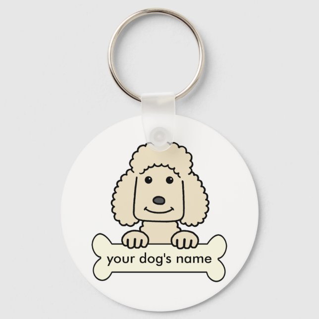 Personalisiert Poodle Schlüsselanhänger (Vorderseite)