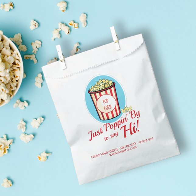 Personalisiert Poppin' By Say Hi Pop By Geschenktütchen (Personalized Poppin' by To Say Hi Favor Bag for Real Estate and Small Business Marketing)