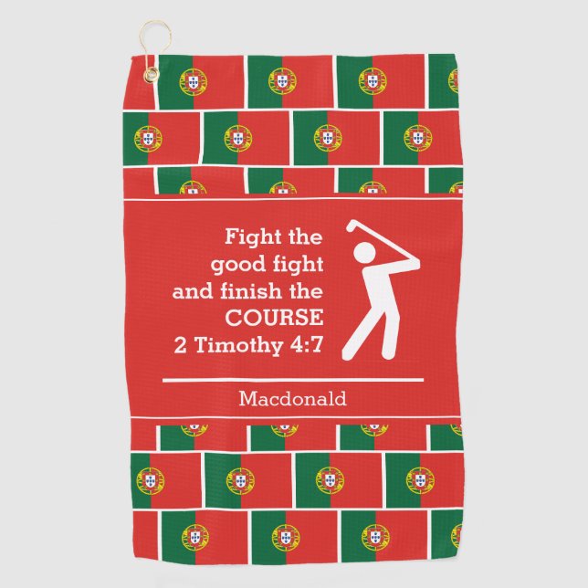Personalisiert PORTUGAL Christlich Golfhandtuch (Vorderseite)