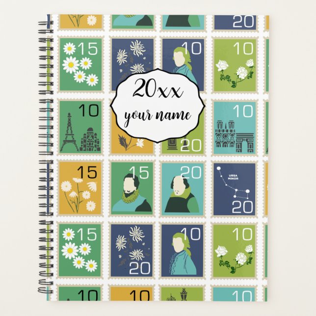 Personalisiert Postage Briefmarke Planer Notebook (Vorderseite)