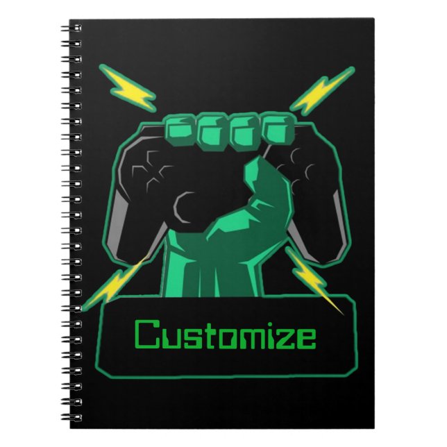 Personalisiert-Power-Gamer-Notebook Notizblock (Vorderseite)