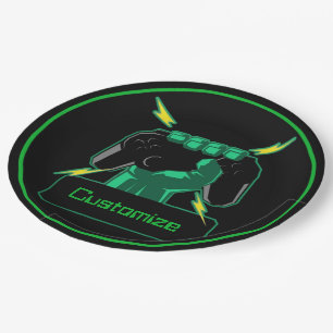 Personalisiert Power Gamer Pappteller