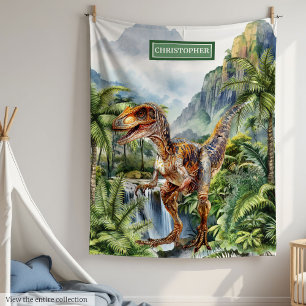 Personalisiert prähistorischer Dinosaurier Blanket Fleecedecke