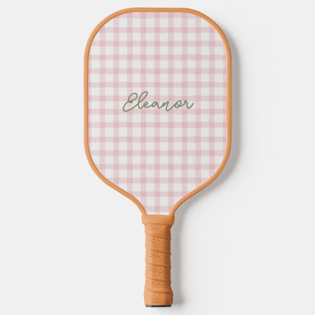 Personalisiert Preppy Gingham Pickleball Paddle (Vorderseite)
