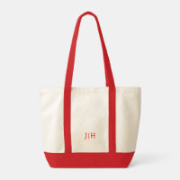 Personalisiert Preppy Red Monogram Leinwand Totbeu