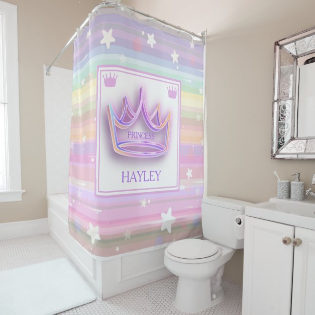 Personalisiert Princess Crown Duschvorhang (Beispiel)