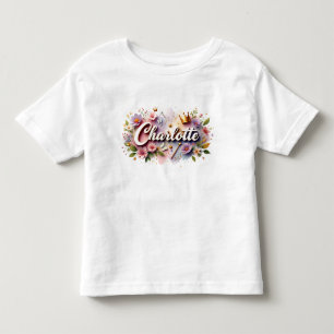 Personalisiert Princess Floral Kids T - Shirt