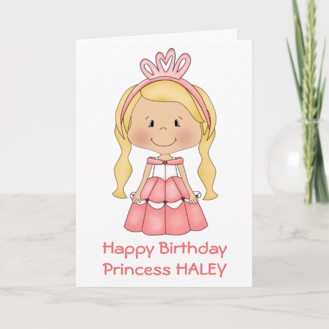 Personalisiert Princess Geburtstagskarte Karte (Vorderseite)