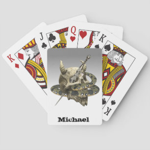 Personalisiert Python Snake Demon Skull Spielkarten