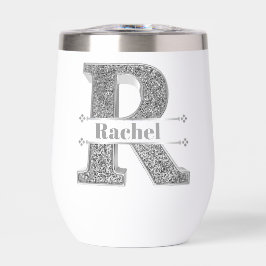 Personalisiert R Initial Silver Monogram Ihr Name