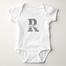 Personalisiert R Initial Silver Monogram Ihr Name