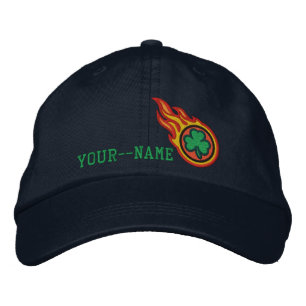 Personalisiert Racing Flames Irish Bullet Abzeiche Bestickte Baseballkappe
