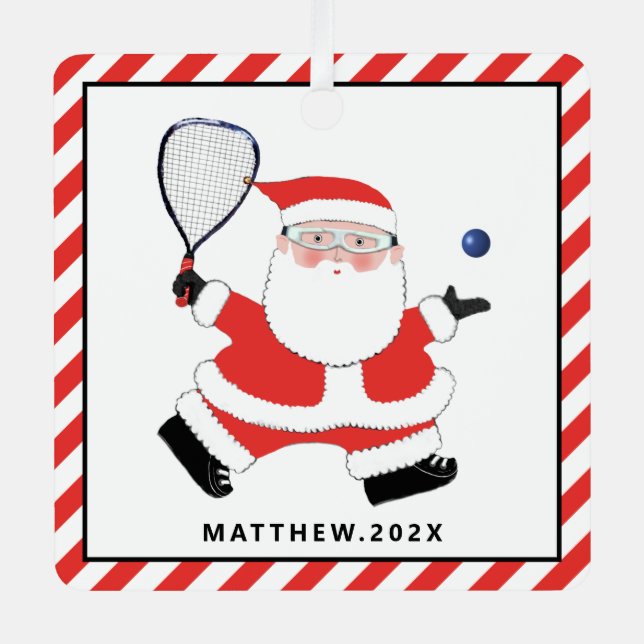 Personalisiert Racquetball - Urlaubserlebnisse Ker Ornament Aus Metall (Vorderseite)