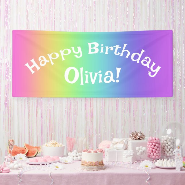 Personalisiert Rainbow Birthday Banner (Party)
