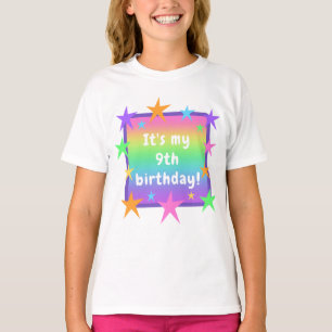 Personalisiert Rainbow Birthday Girls' T-Shirt