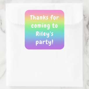 Personalisiert Rainbow Birthday Quadratischer Aufkleber