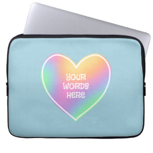 Personalisiert Rainbow Heart Blue Laptopschutzhülle