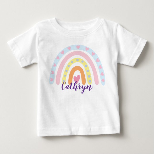 Personalisiert Rainbow Kids T - Shirt - Individuel (Vorderseite)