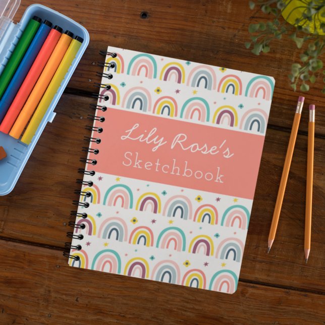Personalisiert Rainbow Pattern Sketchbook-Notebook Notizbuch (Von Creator hochgeladen)