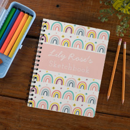Personalisiert Rainbow Pattern Sketchbook-Notebook Notizbuch