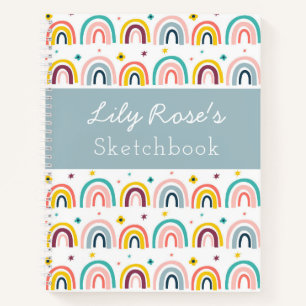 Personalisiert Rainbow Pattern Sketchbook-Notebook Notizbuch