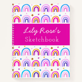 Personalisiert Rainbow Pattern Sketchbook-Notebook Notizbuch