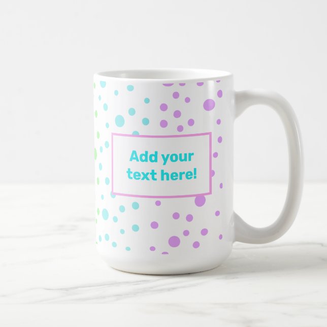 Personalisiert Rainbow Polka Dot Kaffeetasse (Rechts)