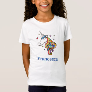 Personalisiert Rainbow Unicorn Herz T - Shirt