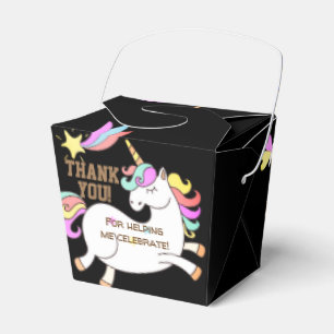 Personalisiert Rainbow Unicorn Vielen Dank Party Geschenkschachtel