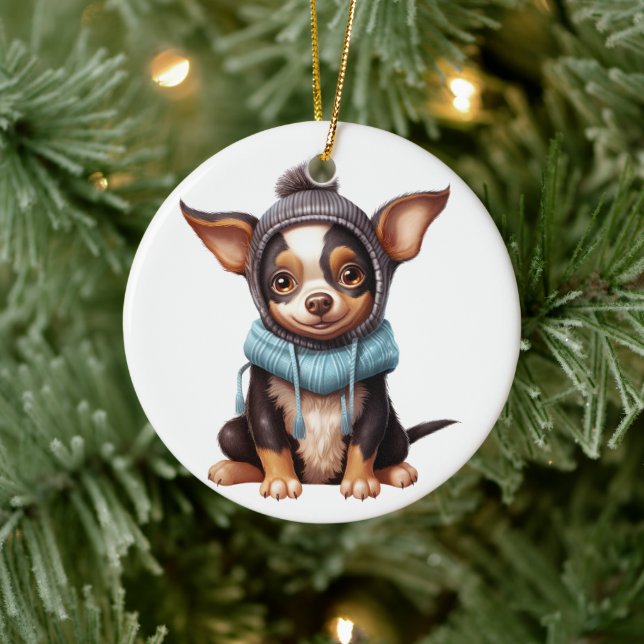 Personalisiert Rat Terrier Dog Keramik Ornament (Baum)