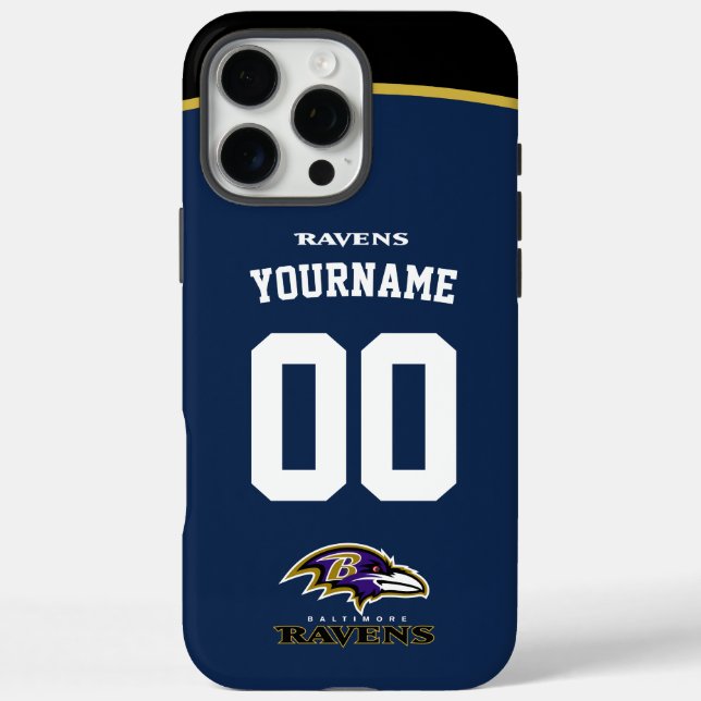 Personalisiert Ravens Jersey American Football iPhone 16 Pro Max Hülle (Rückseite)