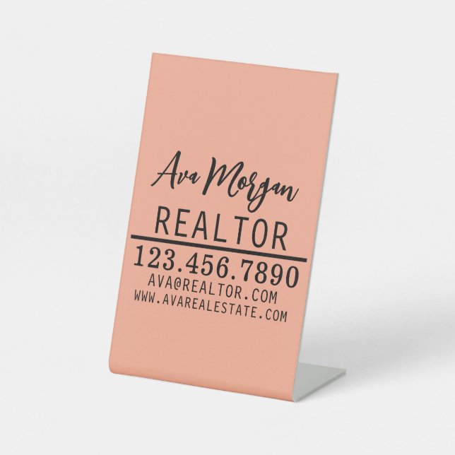 Personalisiert Real Anwesen Agent Geschenk Sockelschild (Vorderseite)