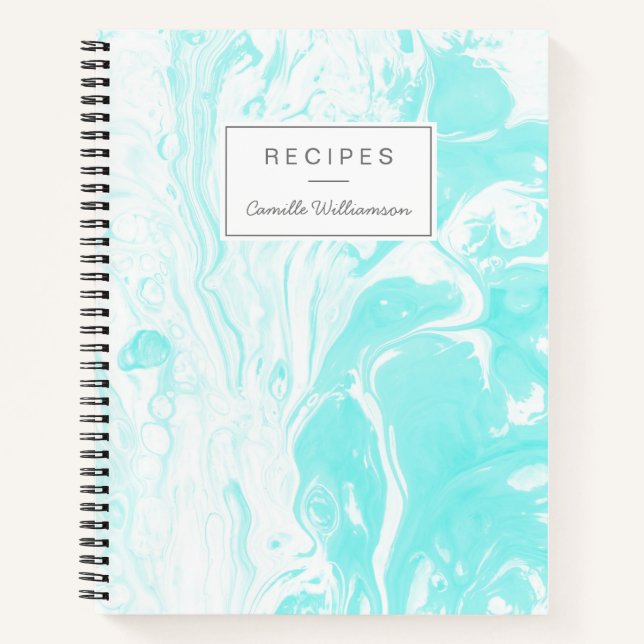 Personalisiert Recipe Aqua Blue Marbella Zuhause C Notizbuch (Vorderseite)