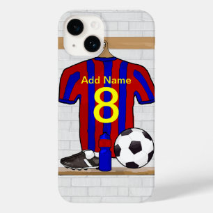 Personalisiert Red and Blue Football Soccer Jersey title_seo2