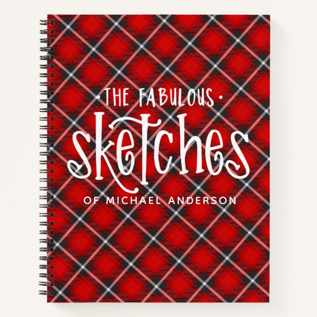 Personalisiert Red Artist Sketch Notizbuch (Vorderseite)