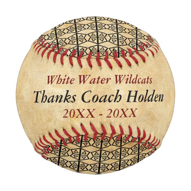 Personalisiert Red Black Baseball Coach Danke (Vorderseite)