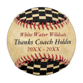 Personalisiert Red Black Baseball Coach Danke