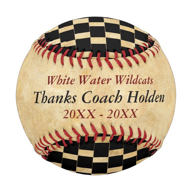 Personalisiert Red Black Baseball Coach Danke (Vorderseite)