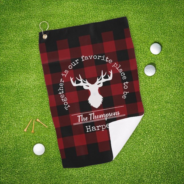 Personalisiert Red & Black Buffalo Kariert Lumberj Golfhandtuch (Von Creator hochgeladen)