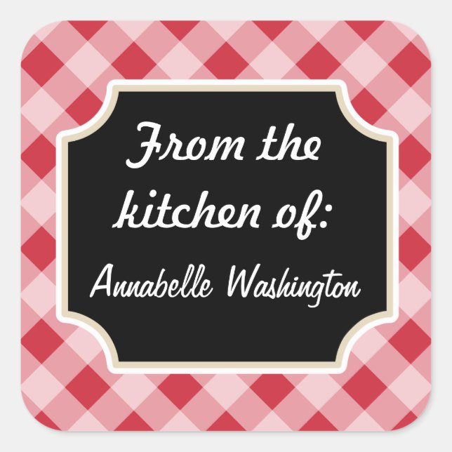 Personalisiert Red Black Kitchen Stickers (Vorderseite)