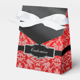 Personalisiert Red Black & White Damask Gefallen B Geschenkschachtel