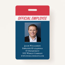 Personalisiert Red Blue Foto ID Mitarbeiter Ausweis