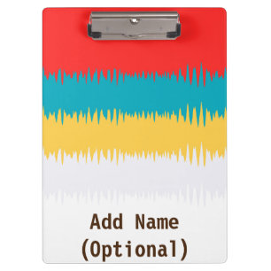 Personalisiert Red Blue Yellow White Gray NIEDLICH Klemmbrett