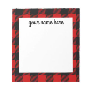 Personalisiert Red Buffalo Kariert Notepad Notizblock