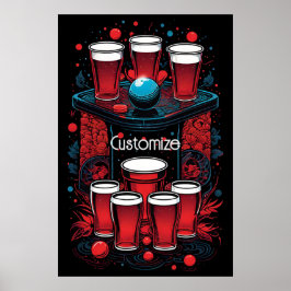 Personalisiert Red Cups Beer Pong Poster
